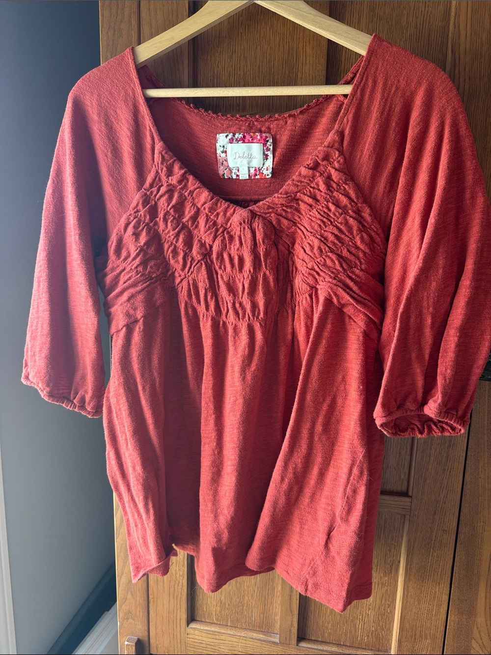 Y2k Anthropologie deletta quarter sleeve bohemian western boho blouse top large